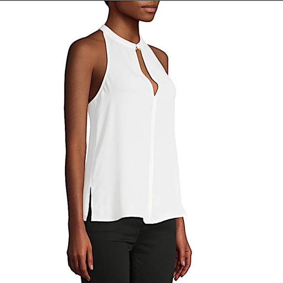 A.L.C. Moran Keyhole Sleeveless Silk Top off white - Picture 4 of 14
